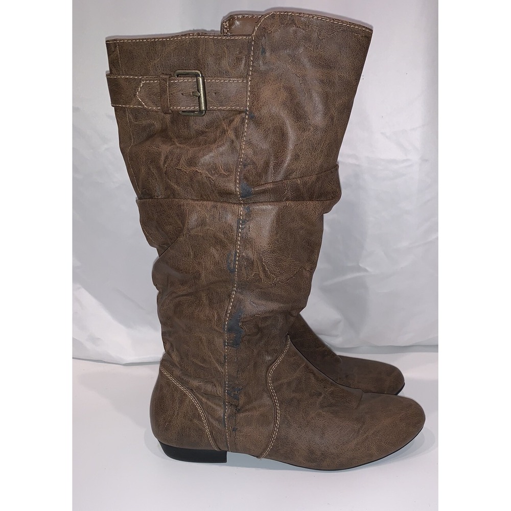Lower East Side Women's Slouch Size 9.5 Flat Mid-calf Brown Boots